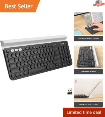 Wireless Keyboard for Computer, Phone & Tablet - Cross-Computer Control - White
