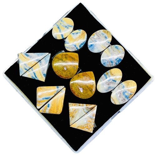 7 Pairs Natural Blue Rhodochrosite 20-29mm Loose Cabochon Gemstone Wholesale Lot - Picture 4 of 8
