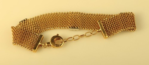 Vintage Sterling Signed JCM 925 Italy Mesh Chain with CZ Accent Bracelet size 8 - Picture 4 of 8