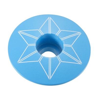 Supacaz Star Capz Top Cap - 1-1/8'' - Pulverbeschichtet - Neon Blau