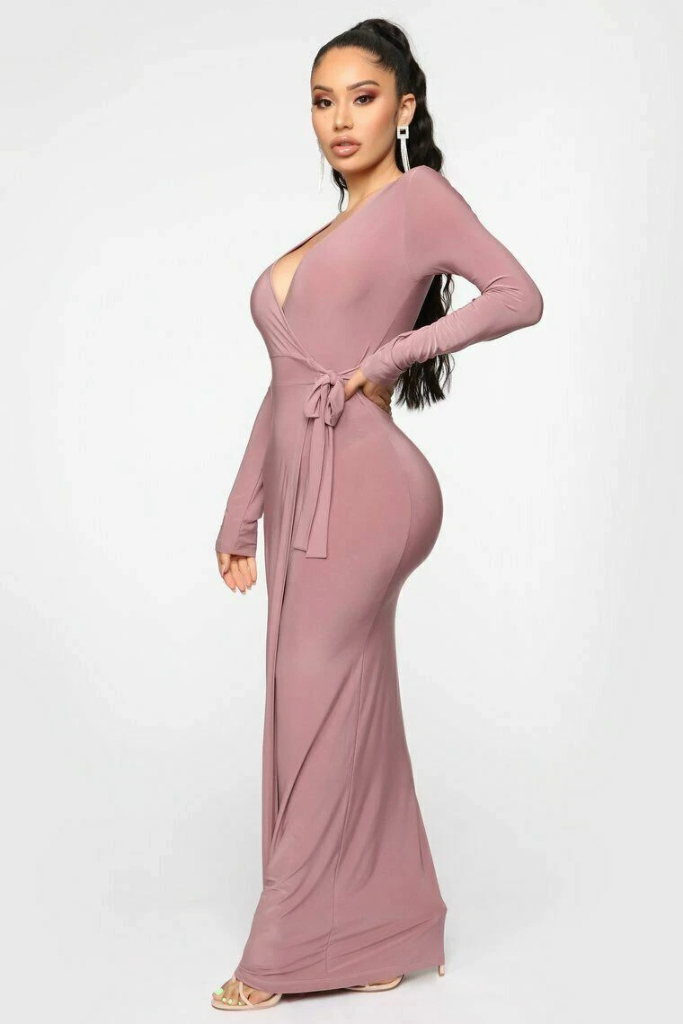 Long sleeve maxi dress fashion nova sales