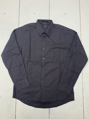 North End Mens Black Long Sleeve Button Up Shirt Size Small