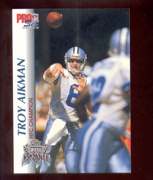 1992 Pro Set TROY AIKMAN Dallas Cowboys Rare Super Bowl XXVII Card