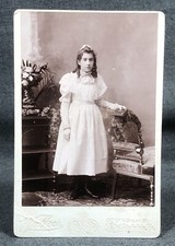 Young Girl Holy Communion Antique Cabinet Card Photograph Fashion Religious