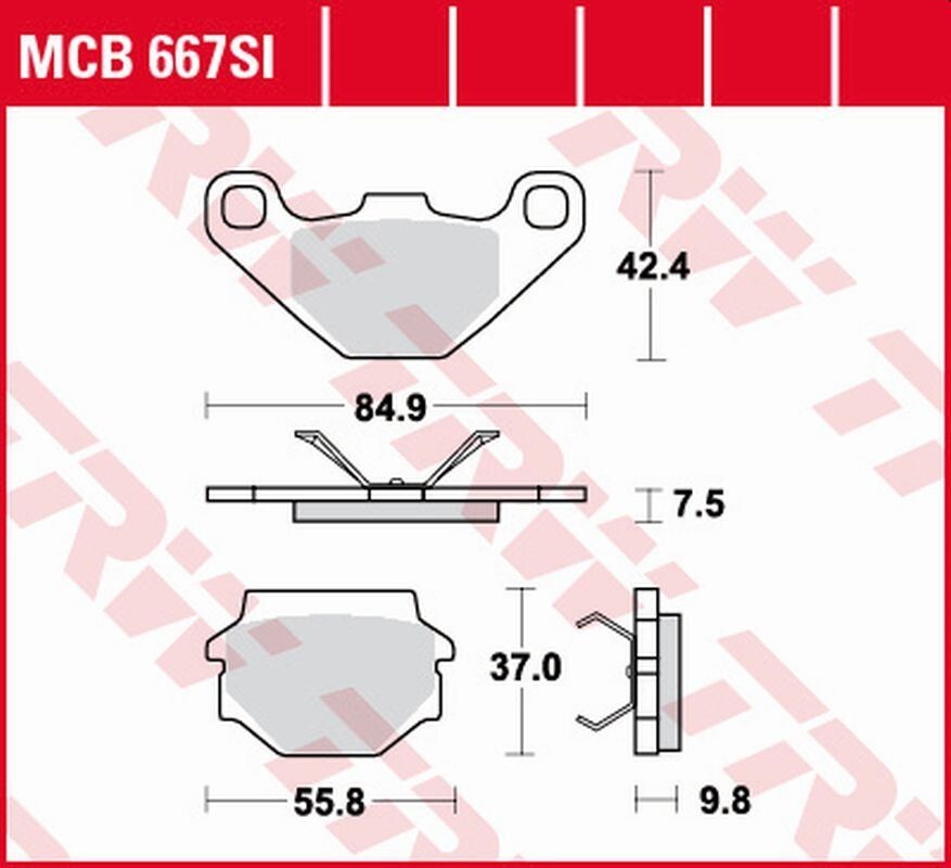 Plaquettes de frein KH067 Sinter Offroad pour Aprilia MX 125 2003 2004 2005 2006 2007