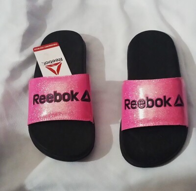 Reebok Girls Pink & Black Dual Density Slide, Size: 4, NWT
