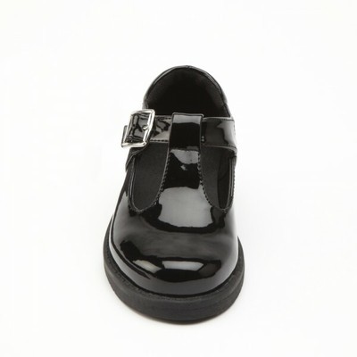 GIRLS CHILDRENS BLACK PATENT SCHOOL SHOES PUMPS SMART FLAT JUNIOR KIDS SIZES 10