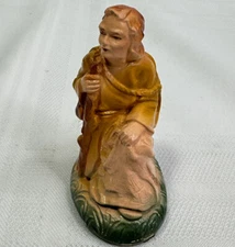 Mid Century Christmas Nativity Chalkware Chalk Man Kneeling Figure 3.25" CH12