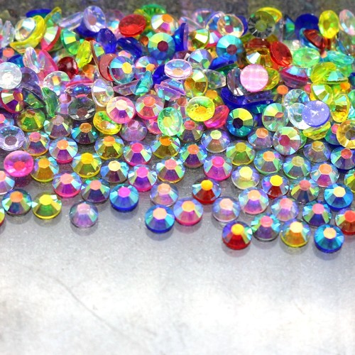 2000 Mixed ColorTransparent AB Acrylic Round Flatback Rhinestone Gems 3mm ss10 - Picture 5 of 6