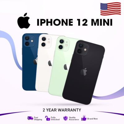 New Apple iPhone 12 Mini 64/128/256GB 5.4'' Factory Unlocked All Carriers &Colors