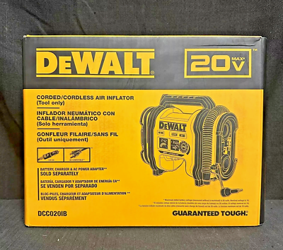 NEW DEWALT DCC020IB 20V MAX Lithium-Ion Corded/Cordless Air Inflator LED  Light - Main Image