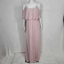 Show me your Mumu Caitlin Ruffle Maxi Dress Dusty Blush Crisp Large