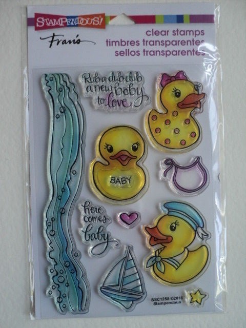 STAMPENDOUS FRAN'S CLEAR STAMPS SET RUBBER DUCKIES SSC1258 BNIP *LOOK*