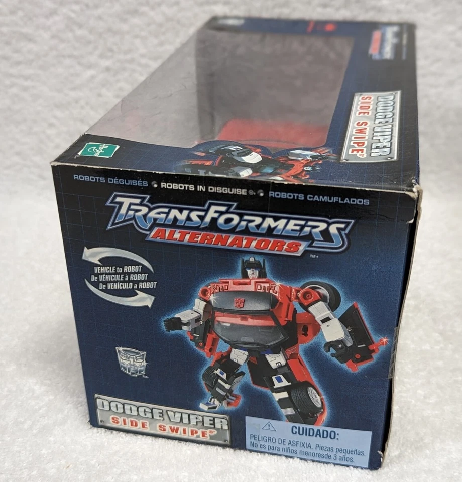 Alternadores TransFormers 1:24 SideSwipe #2 rojo Dodge Viper Lambor MISB 2003 nuevo Foto 3 de 4