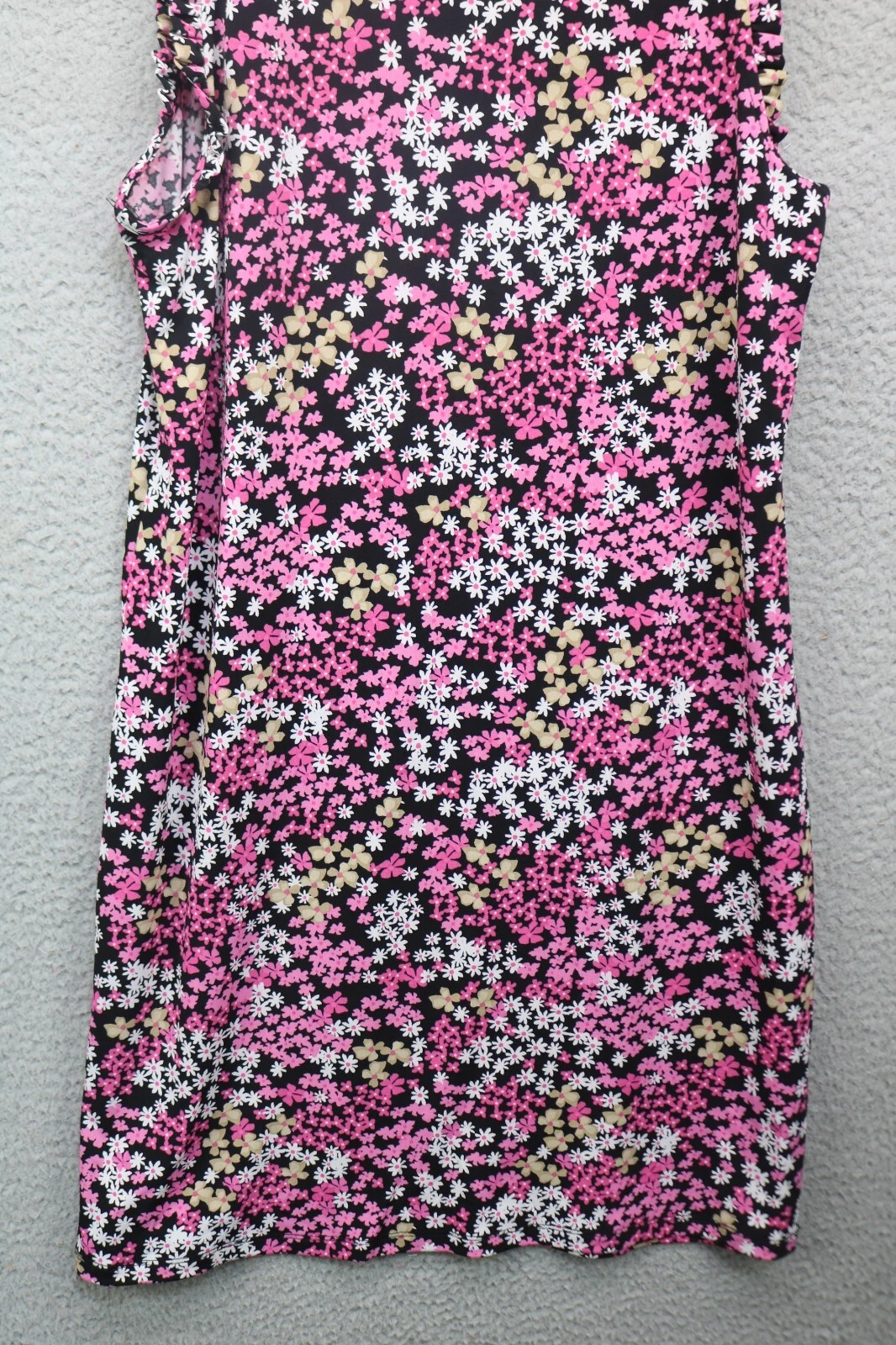 Abito Michael Kors scuro floreale manica con volant taglia media stravagante