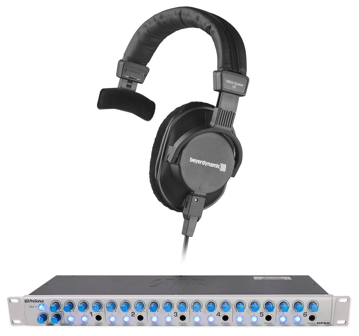 Beyerdynamic DT 252 80 Ohm Presonus HP60 6 Channel Pro Headphone Amplifier Amp