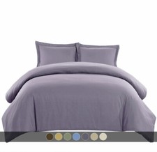 Modern Wrinkle Free Cotton Blend 600 Thread Count Solid Duvet Covers Set