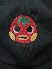 Nintendo Animal Crossing Ketchup Embroidered Hat Black New Adjustable