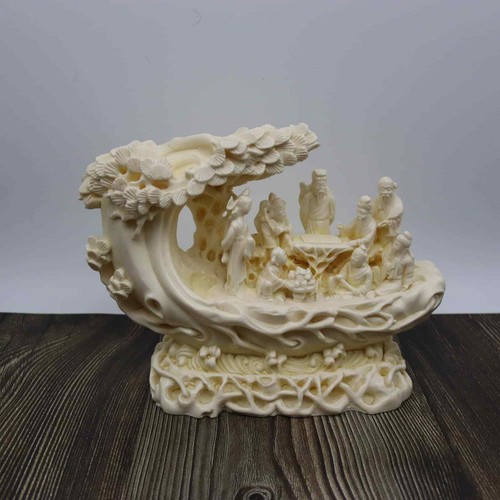 Vintage Resin Sculpture, The Eight Immortals Crossing The Bohai Sea Figurine