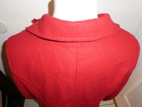 Torrid Women's Wool Button Front Wool Blend Coat Red Size 1X Peacoat Flair Out - Picture 7 of 11