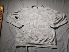 ATHLETA Shirt Womens Medium Gray Pure Luxe Camo Yoga Casual Sweatshirt Top