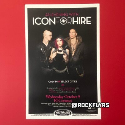 ICON FOR HIRE 2013 Concert Promo 11x17 Street Poster.