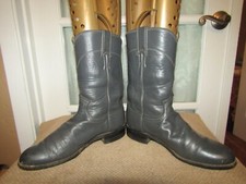 Justin USA L3056 Gray Leather Cowgirl Western Roper Boots Women's Size 6.5 B