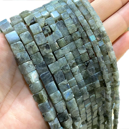 Natural 4/6/8mm Square Gemstone Loose Spacer Beads for Jewelry DIY Making 15.5'' - Bild 41 von 49