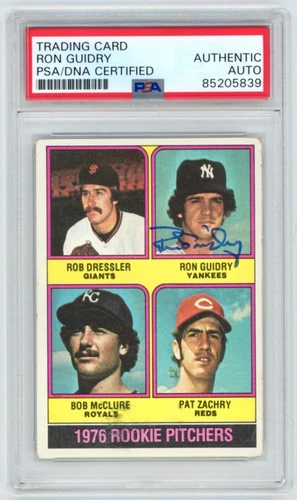 RON GUIDRY NY Yankees Signed 1976 Topps ROOKIE Card #599 + PSA Auto