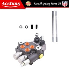 Hydraulic Control Valve Double Acting 2 Spool 13 GPM 3600 PSI SAE Ports New