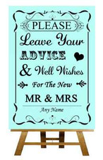 Aqua Wish Tree Guest Book Personalised Wedding Sign / Poster