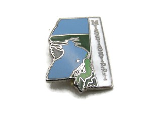 Mississippi State Pin River Scene Silver Tone Missing Back