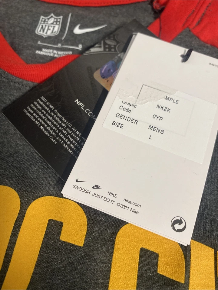 NWT 2021 Kansas City CHIEFS Mens NIKE Ringer Field Apparel Long Sleeve T-Shirt L Foto 4 de 4