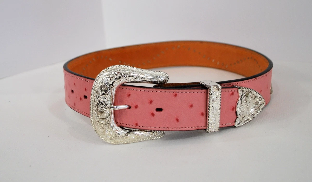 Pink Leather Shell-Accent Women\'s Belt - Medium Solid Iridescent Pink Patent Leather Belt - Nokona Ballgloves main image 4