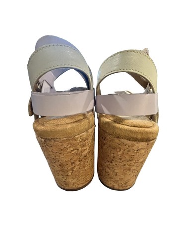 Hush Puppies Sandals POPPY Leather Ankle Strap Platform Sandals 7 M Vanilla NEW - Picture 10 of 11