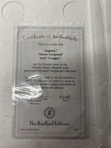 Set 14 Bradford Editions Majestic Cats Porcelian Ornaments COA Numbered NIB New - Picture 19 of 21