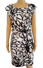 Jones New York Sheath Dress Cotton Buckle Waist Zipper Floral Women's 12P