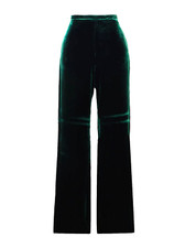 NWT Polo Ralph Lauren Velvet Straight-Leg Pant in Jade Green Silk-Blend 4