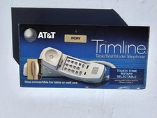 Retro AT T 210 Trimline Telephone Beige Touch Tone Landline Phone Original Box