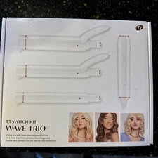 T3 Switch Kit Wave Trio 77562 White Styling Iron w/3 Interchangeable Barrels NIB