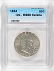 1954 Franklin Silver Half Dollar 50c ICG MS60 Details Cleaned 1603033402