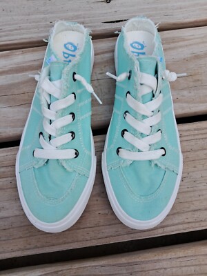 Obtaom Women's Green Slip On  Canvas Sneakers Comfortable Fashion  Size 7