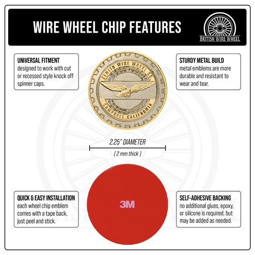 Zenith Gold & Chrome Wire Wheel Chips with Knockoff Spinner Caps, Set of 4 - Picture 19 of 117