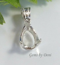 Sterling Silver Pear Scalloped Pre-Notched Pe...