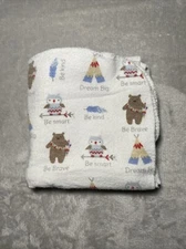 Luvable Friends Baby Blanket Dream Big Be Brave Kind Smart Receiving Flannel