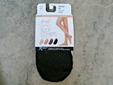 Hanes Black 2 pair Perfect Women's Foot Covers with Silicone Heel HST001