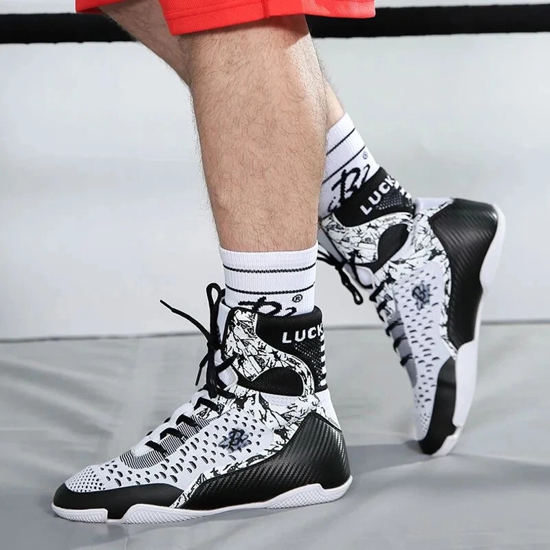Professional Boxing Fighting Boot Men's Wrestling Breathable Sport Training Shoe - Image 4 of 4