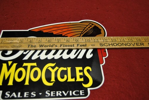 VINTAGE INDIAN MOTOCYCLE PORCELAIN METAL SIGN - Picture 4 of 7