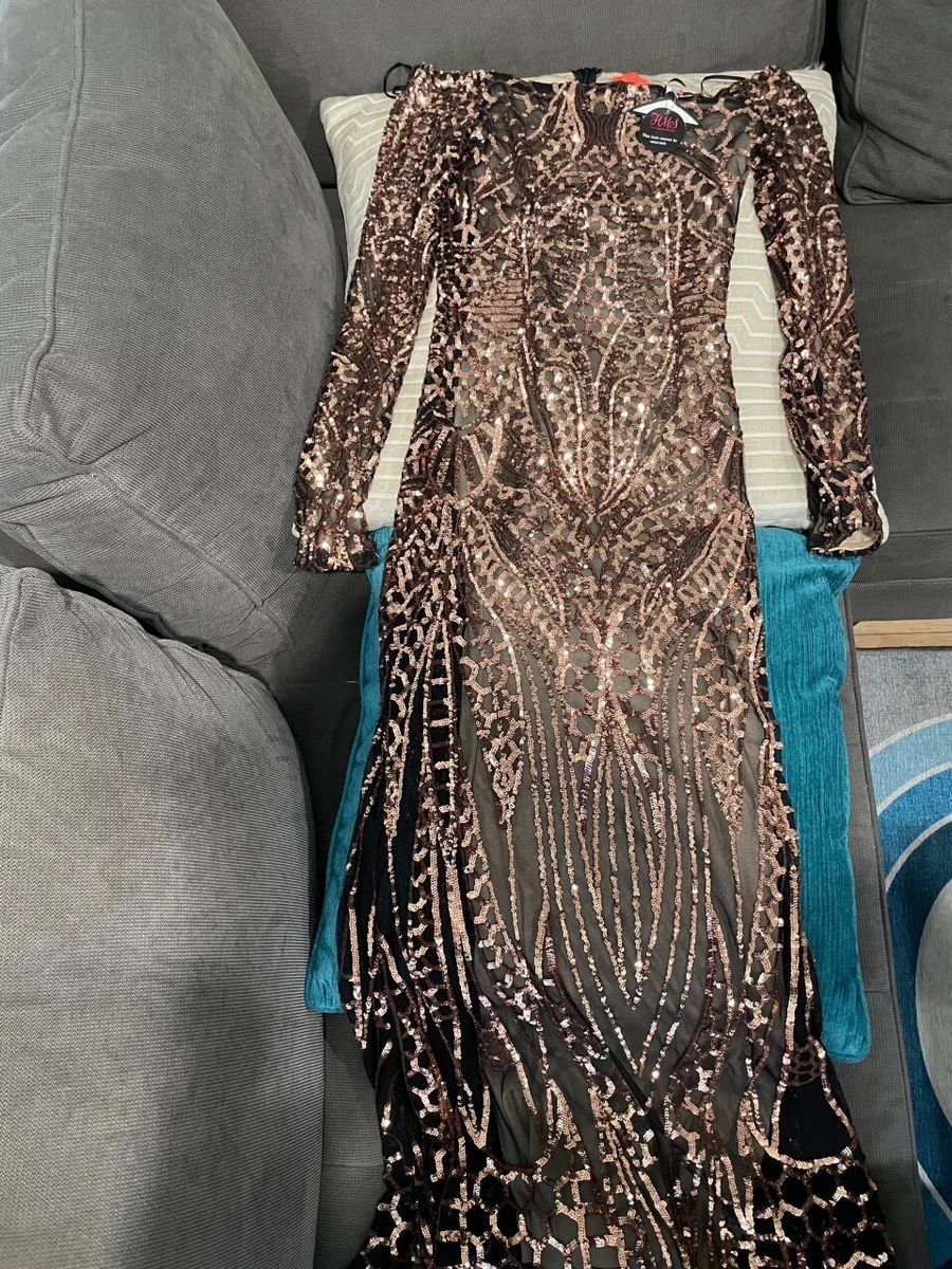 Hot Miami Styles dress Banjul Black with Bronze New with tags