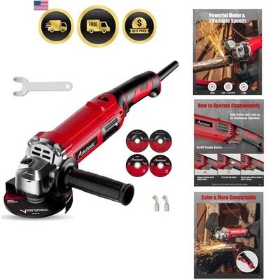 Angle Grinder 4-1/2 Inch 8.0 Amp 1000W Electric Grinder Tool 7-Variable-Speed...